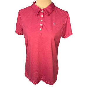 Eleven Pink Short Sleeved  Casual Performance Wear Golf Polo, Size L
